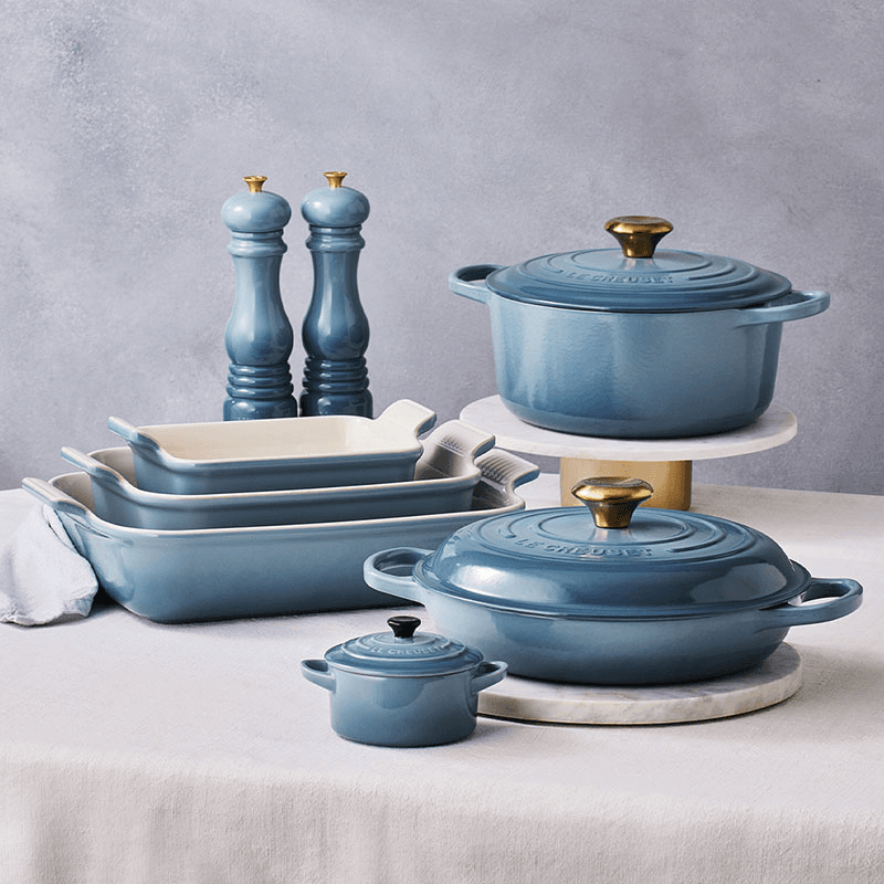 Signature Cast Iron Shallow Casserole, 30cm, Chambray