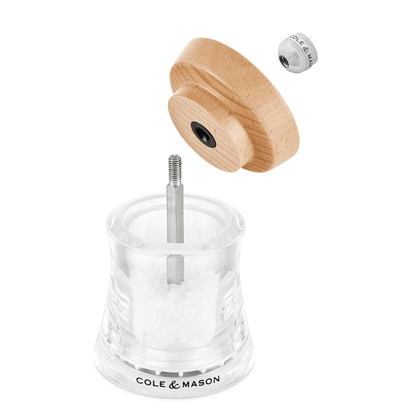 Holborn Acrylic Salt Mill, 95mm, Natural Beech