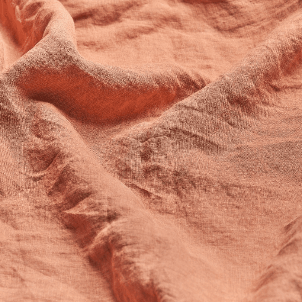 Burnout Orange Linen Duvet Cover, Super King
