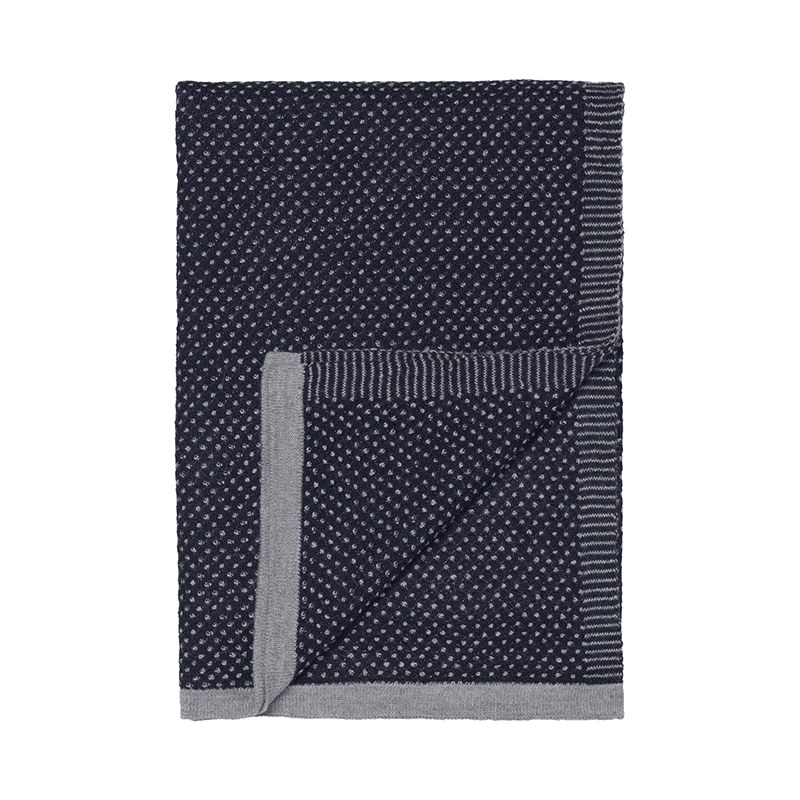 Raindrops Plaid Throw, H180cm x W130cm, Royal Blue