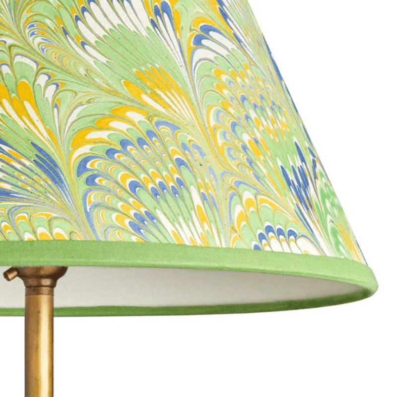Empire Shade, 20cm, green  yellow & blue Piave hand made marble paper