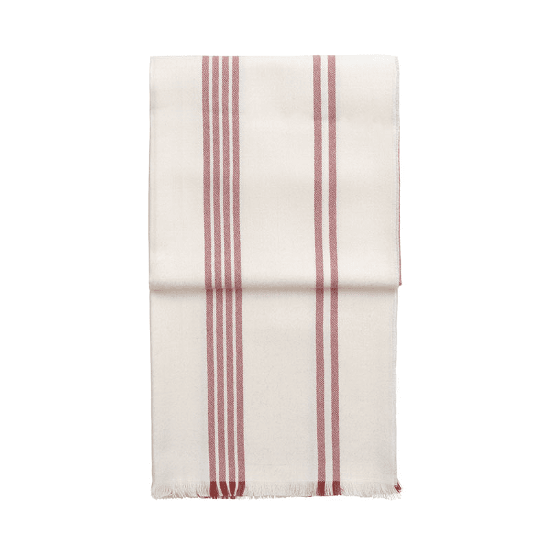 Lines Throw, H190cm x W130cm, White/Rusty Red
