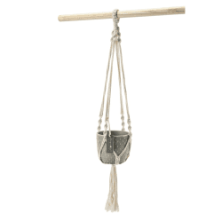 Image showing the Macrame Hanging Indoor Planter, Grey product.