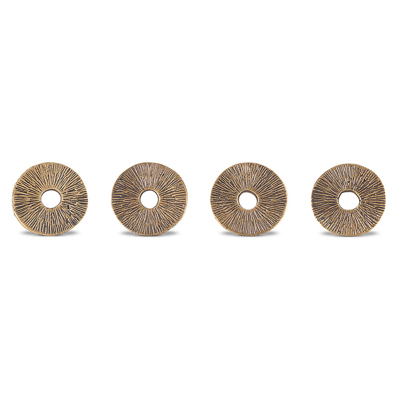 Dankuni Set of 4 Napkin Rings, D4cm, Antique Brass