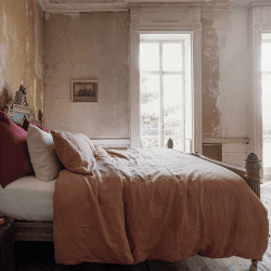 Image showing the Linen Duvet Cover, Double, Warm Clay product.