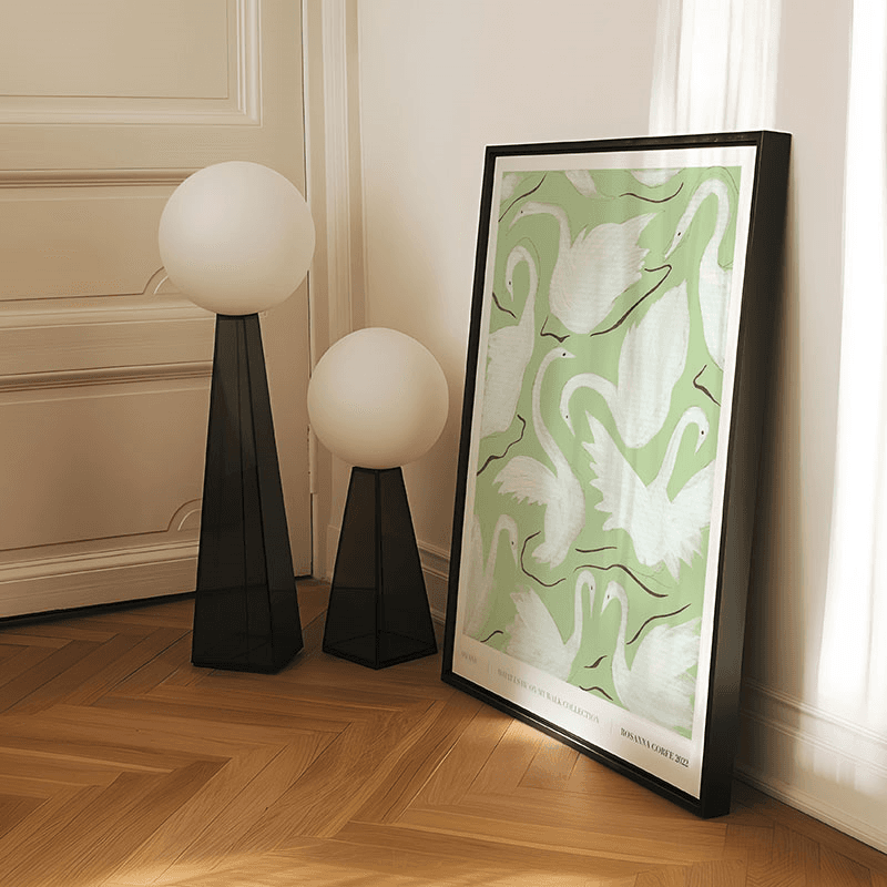 Swans Recycled Paper Print, A3, Green
