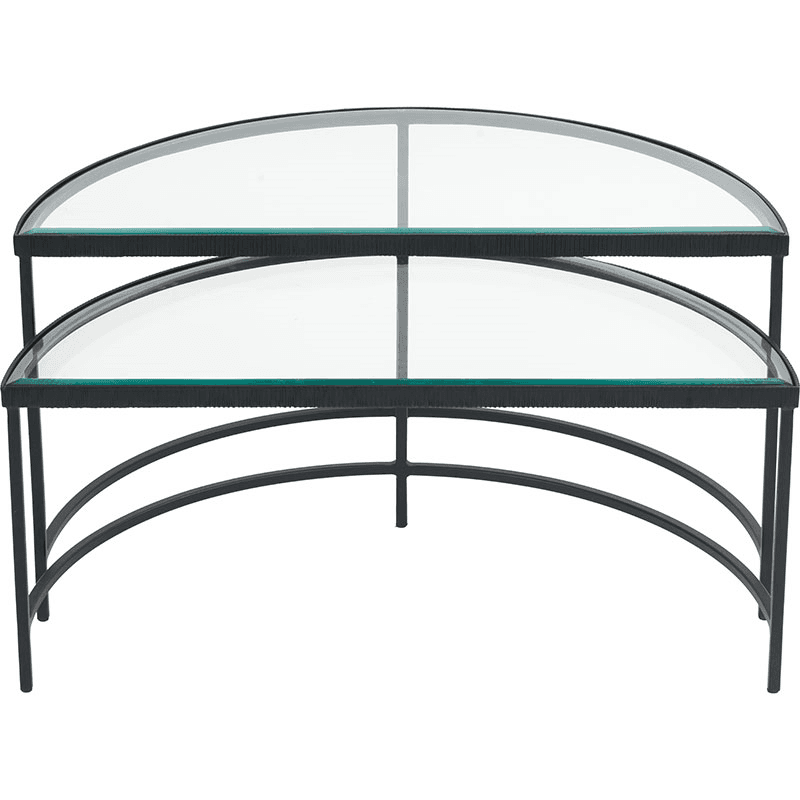 Marazzi Set of 2 Half Moon Coffee Tables, Black