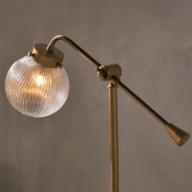 Sengol Recycled Glass Desk Lamp, H51cm, Antique Brass