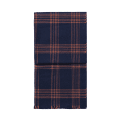 Image showing the Check Throw, H190cm x W130cm, Blue/Rusty Red product.