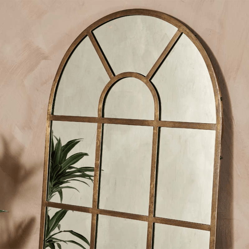 Imoma Full Length Arch Mirror, H180 x W80cm, Brass