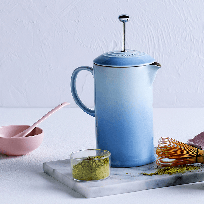 Stoneware Cafetiere, 1 litre, Coastal Blue