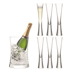 Image showing the Moya Champagne bucket and flute set, clear product.