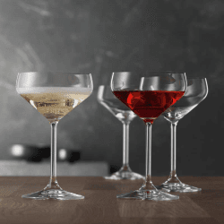 Image showing the Style Set of 4 Champagne Coupes, 290ml, Clear product.