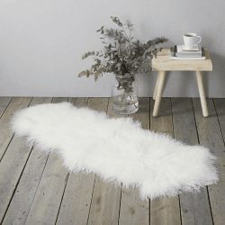 Image showing the Tibetan Sheepskin rug, W55 x L80cm, White product.