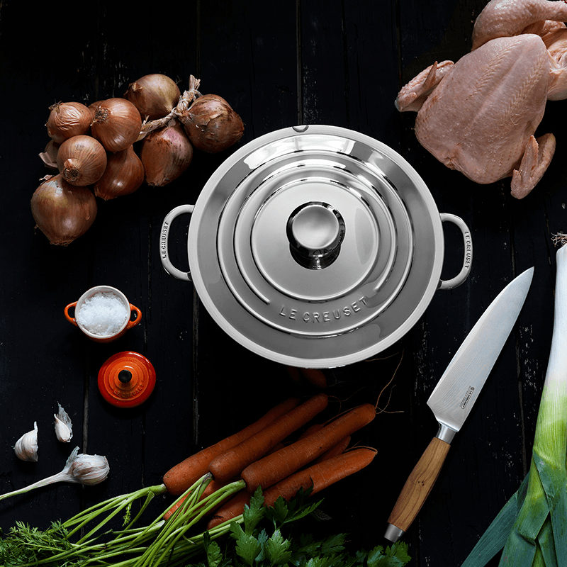 Signature Uncoated Stockpot with lid, 24cm, Stainless Steel