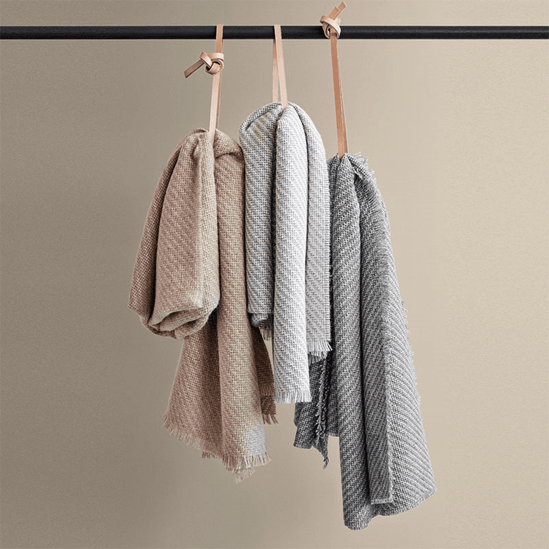 Diagonal Throw, H190cm x W130cm, Grey/Light Grey