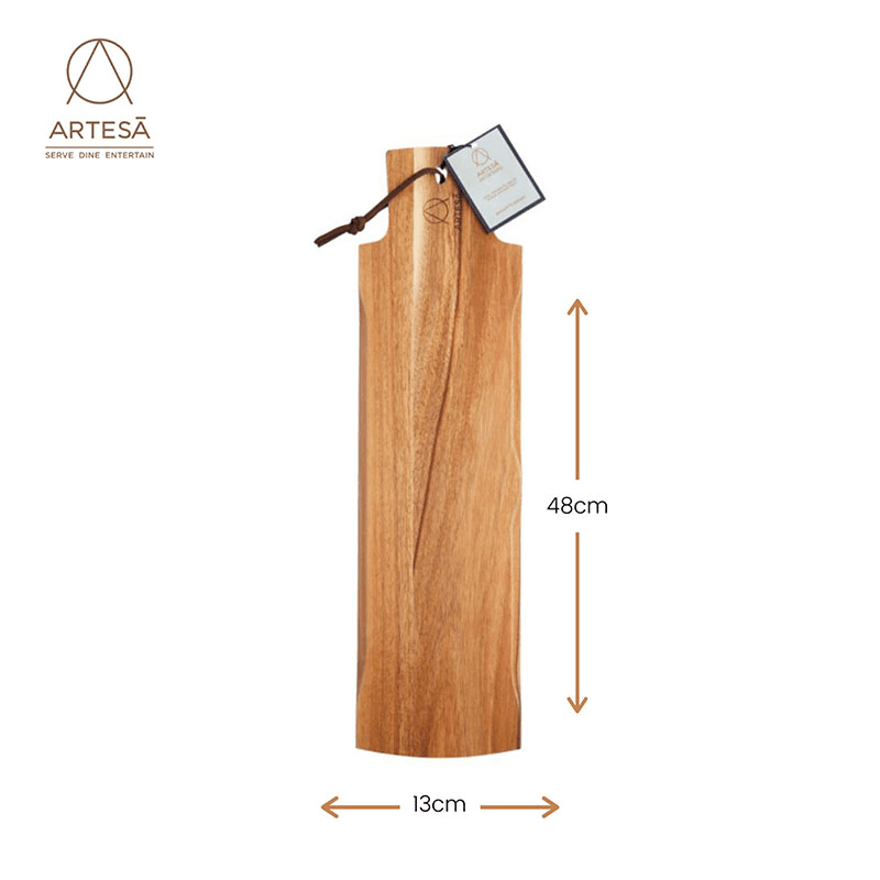 Serving plank/baguette board, 48 x 13cm, acacia wood