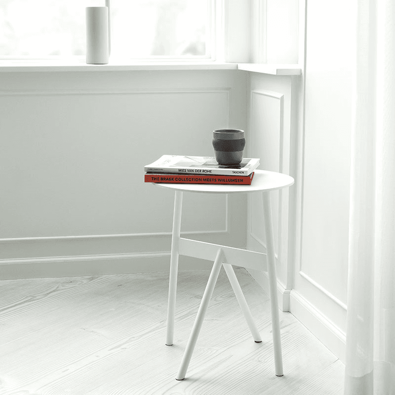 Stock Side Table, H46 x D37cm, White