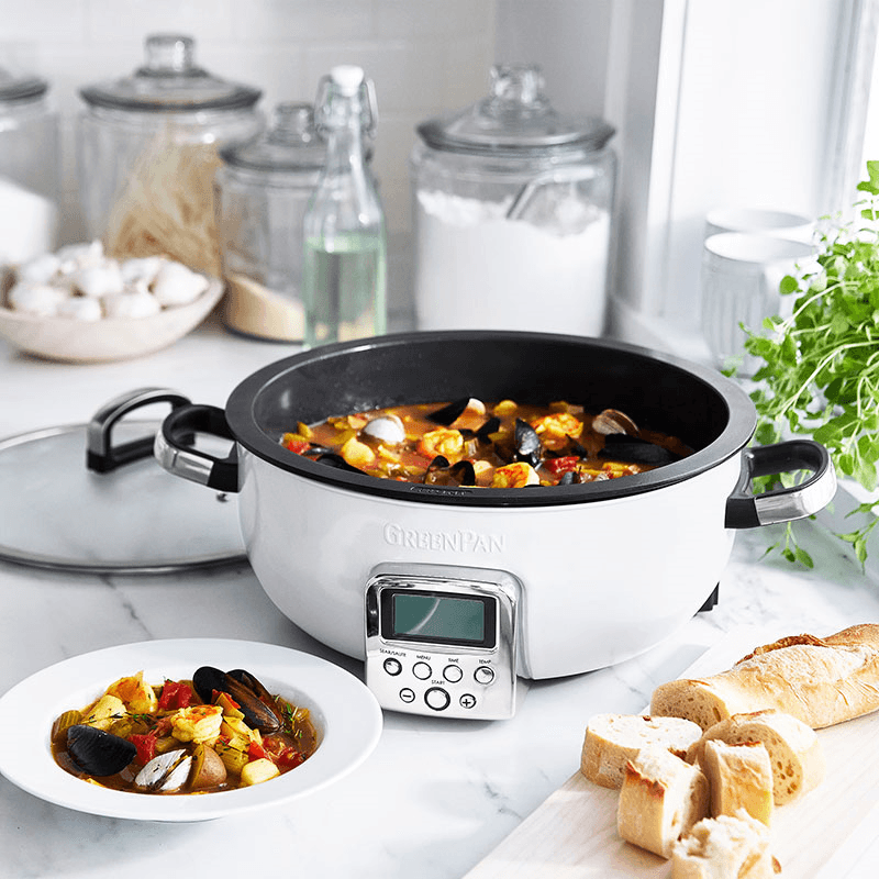 Non-Stick Multicooker, 5.6L, Cream