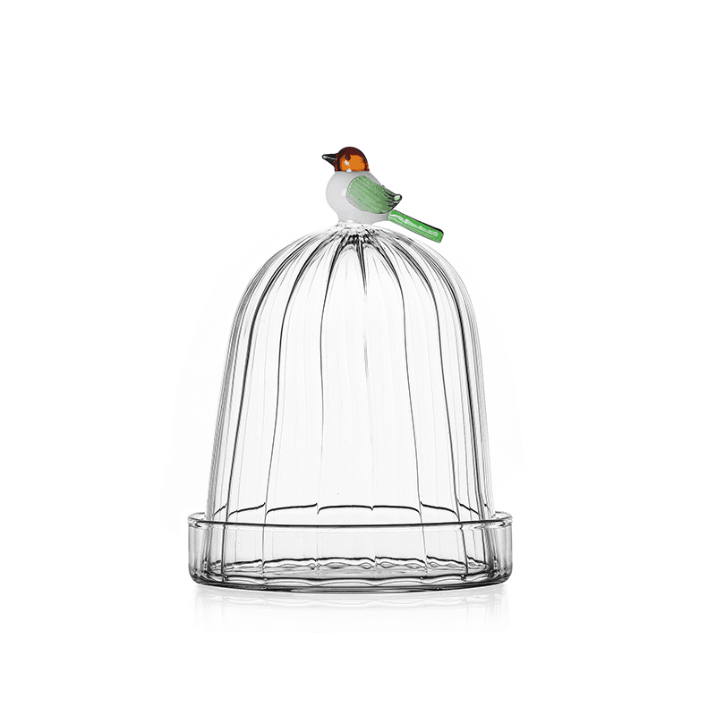 Animal Farm Bird Optic Dome with Dish, H15 x W12cm
