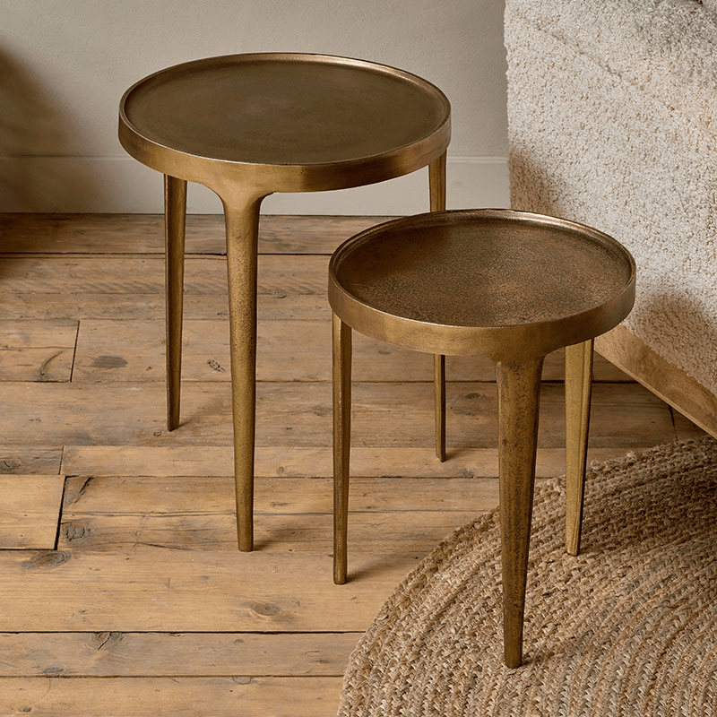 Rohia Cast Metal Table, Brass