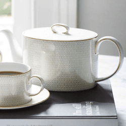 Image showing the Gio Gold Teapot, 1L, Gold/White product.