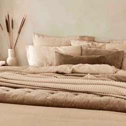 Image showing the Organic Retreat Duvet Set, Double, Oat product.