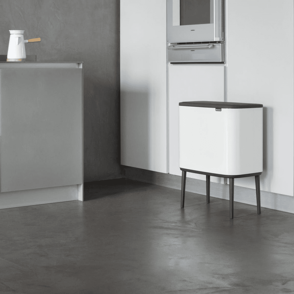 Bo Recycling Bin with 2 Inner Buckets, White
