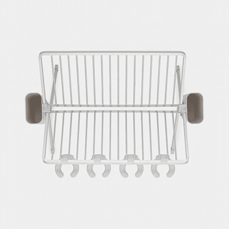 SinkSide Foldable Dish Drying Rack, Large, Light Grey