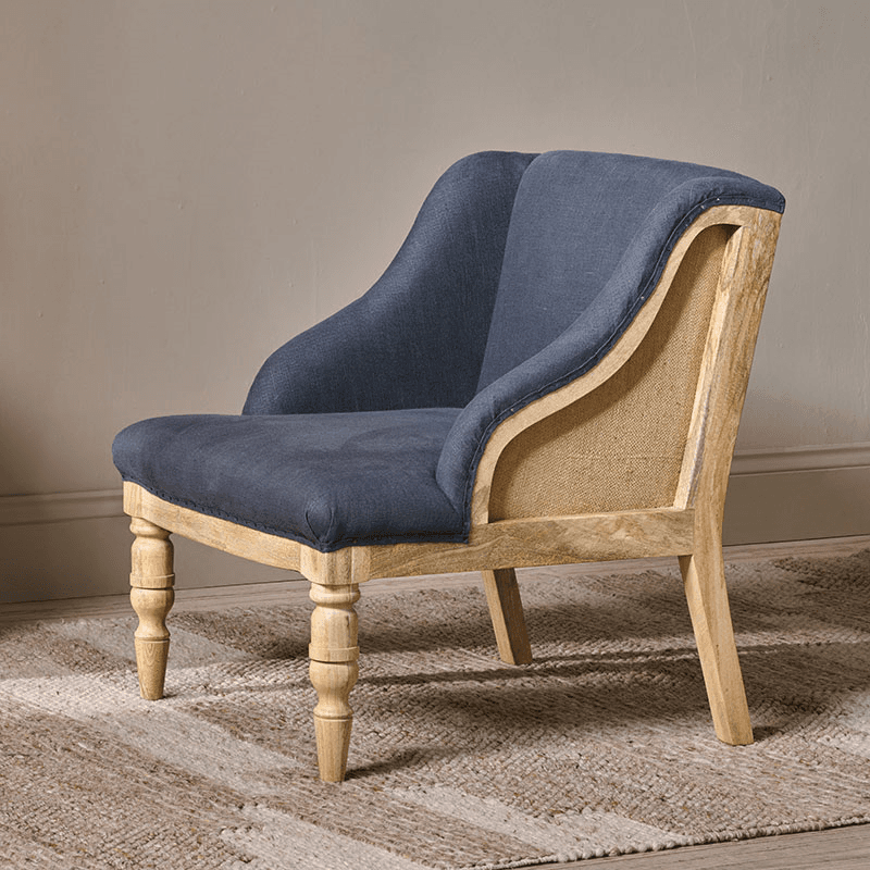 Elbu Deconstructed Linen Armchair, Charcoal