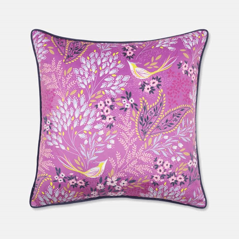 Song Bird Cushion, 50 x 50cm, Mauve