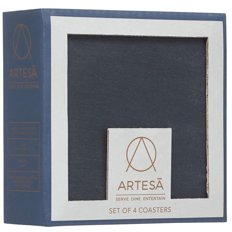Set of 4 coasters, 10cm, slate