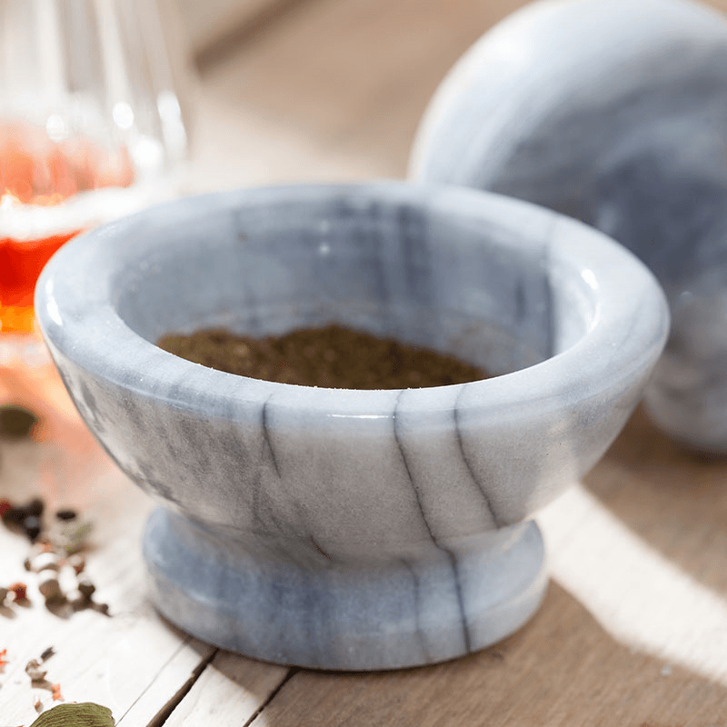 Marble Spice Grinder, White