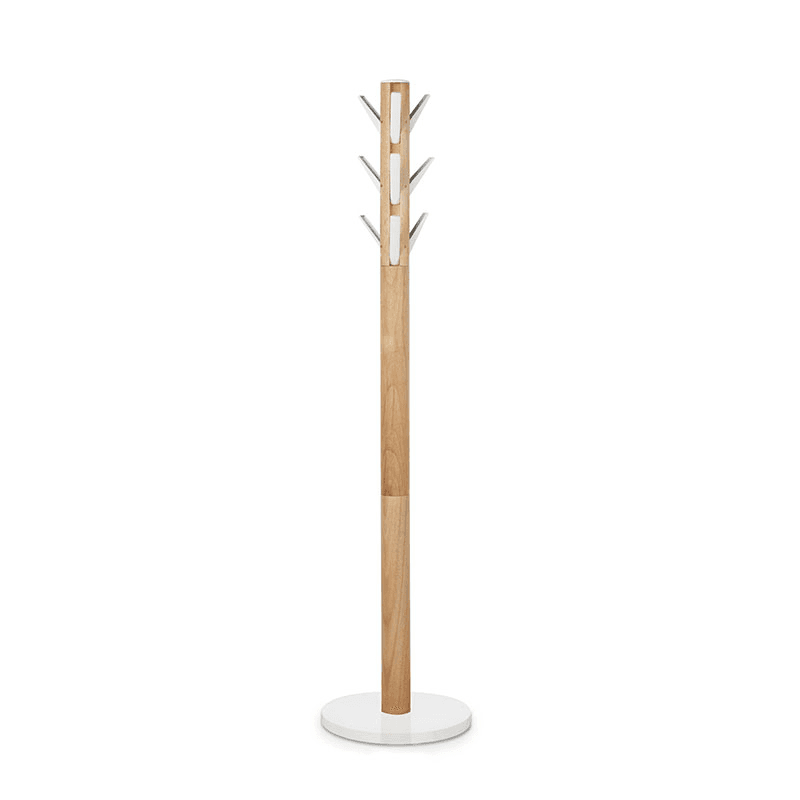 Flapper Coat Rack, H168cm, White & Natural
