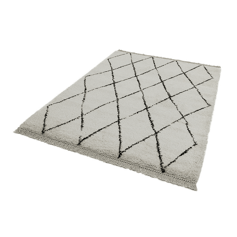 Rocco diamond berber style rug, 120 x 170cm, cream