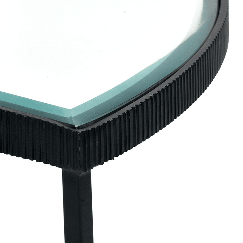 Marazzi Set of 2 Half Moon Coffee Tables, Black