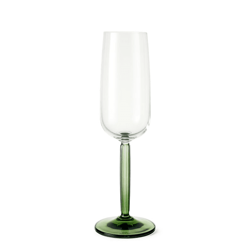Hammershoi Set of 2 Champagne Glasses, 240ml, Green