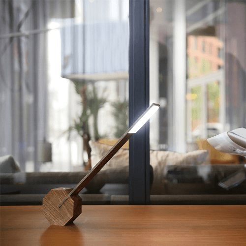 Octagon Desk light, L8.5 x W4 x H38cm, Walnut