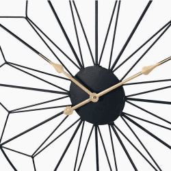 Image showing the Geo Clock, D77cm, Black and Gold product.