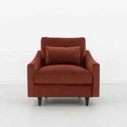 Image showing the Model 07 Velvet Armchair, Brick product.