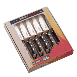 Image showing the Jumbo Steak Knives Set, 6 Piece, Brown product.