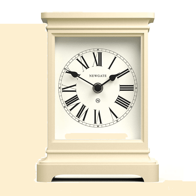 Time Lord Mantel Clock, 21.9cm, Linen White