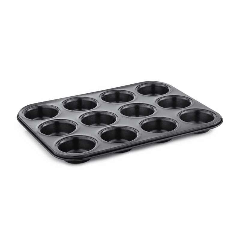 Precision Plus 12 Hole Deep Muffin Tin, Black