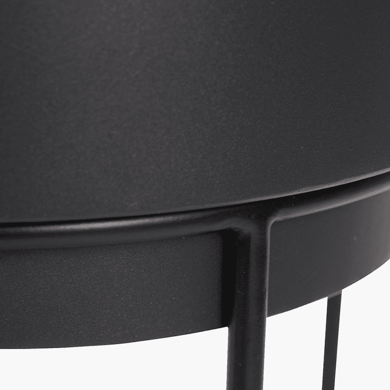 Metal Circular Set of 2 Planters, Graphite