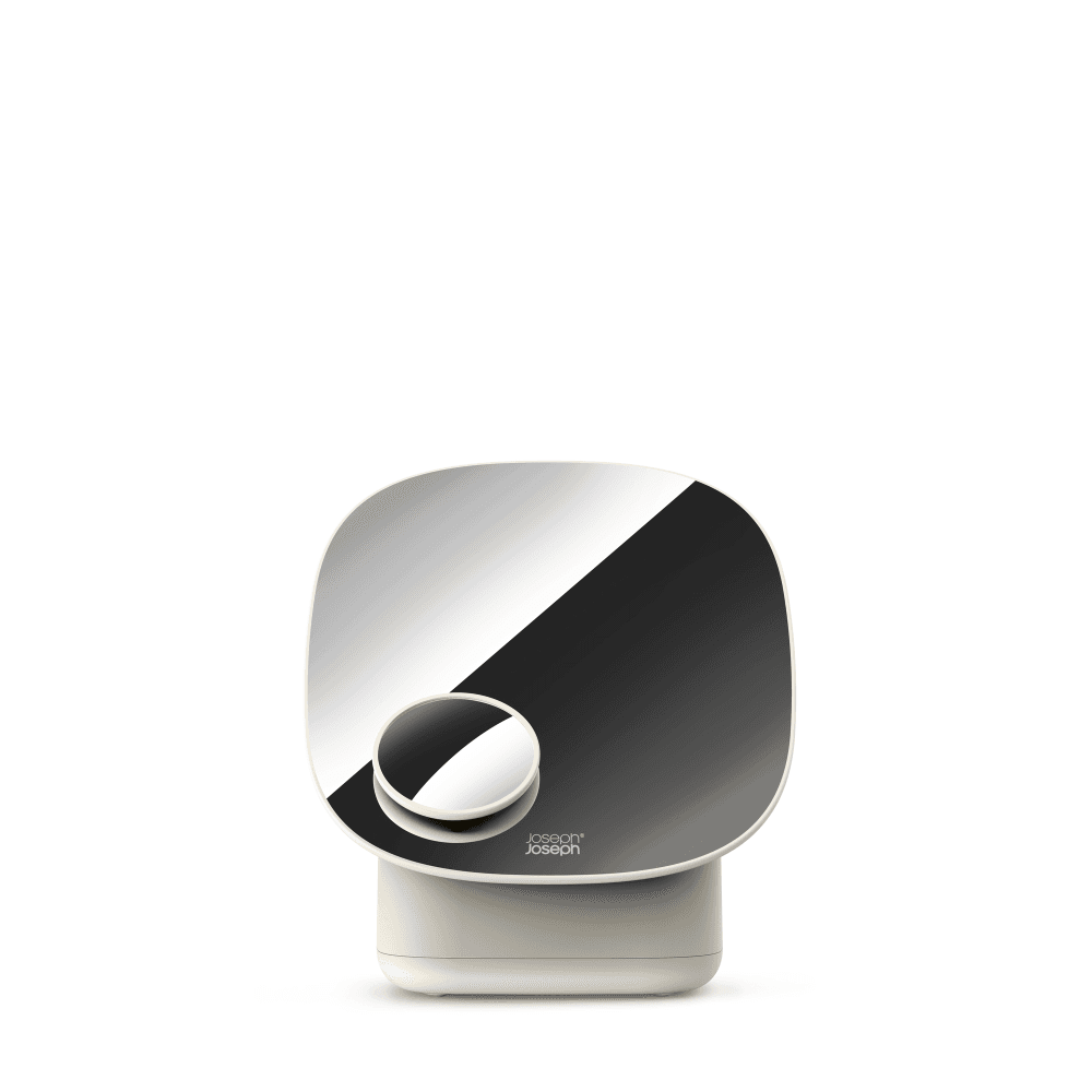 Viva Pedestal mirror with cosmetic organiser, Shell