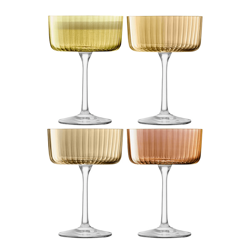 Gems Set of 4 Champagne/Cocktail Glasses, 230ml, Amber
