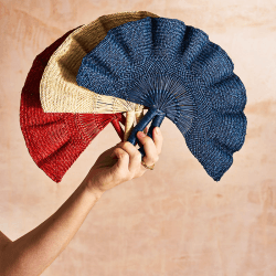Image showing the Classic Handwoven Fan, 24cm, Red product.