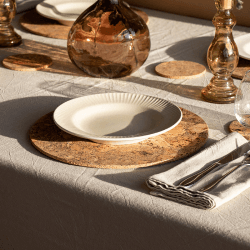 Image showing the Cork Set of 4 Placemats, D30cm, Natural product.