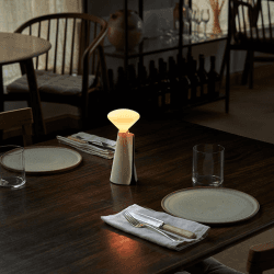 Image showing the Mantle Portable Lamp with R80 LED Bulb, Stone White product.