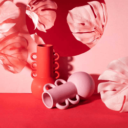 Image showing the Amphora Vase, H20cm, Bubblegum Pink product.